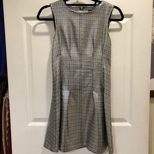 Topshop metallic fit and flare dress
